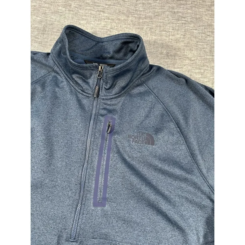 The North Face 1/2-Zip Pullover Mens Extra Large Blue Activewear Fleece Sweater